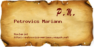 Petrovics Mariann névjegykártya